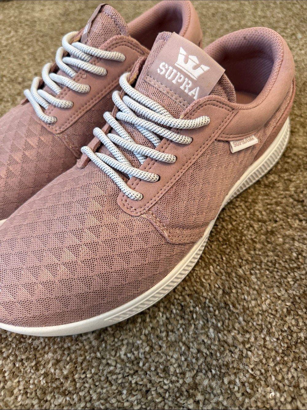 Supra Women's Dusty Pink Mesh Lace-Up Sneakers